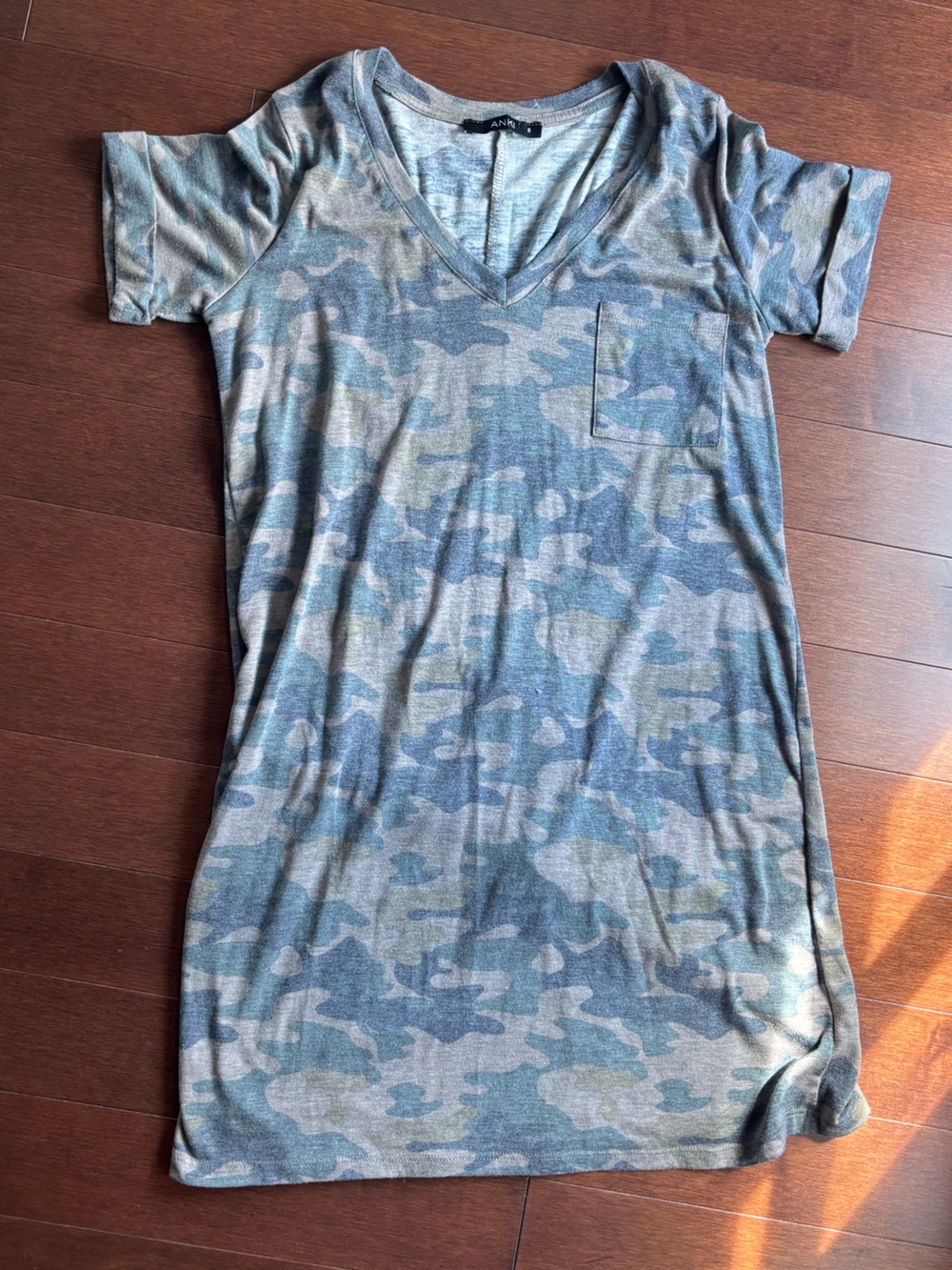 Camo army print T shirt dress